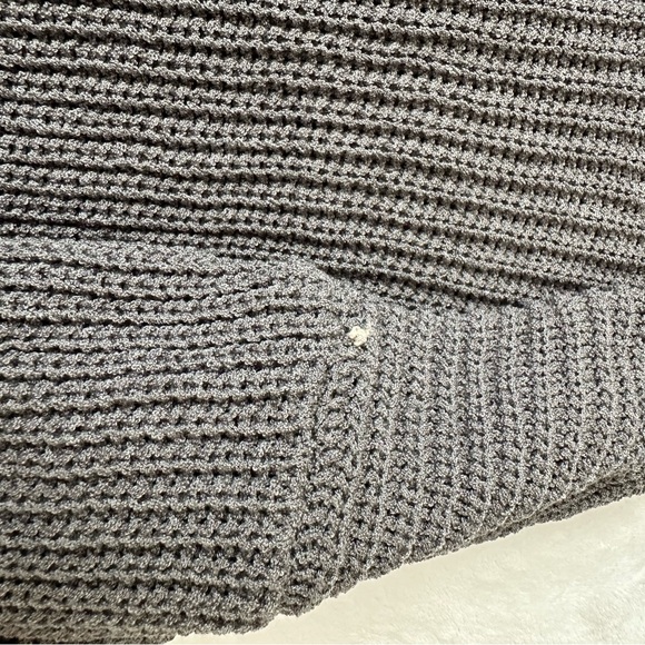 3/$20 Gray Knit Open Front Cardigan Sweater with Buckle Detail tie waist - Picture 4 of 10